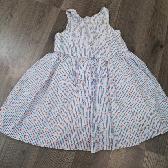 Ralph Lauren Toddler Girl Dress Floral Blue Button Down Back Size 2T - Picture 1 of 6